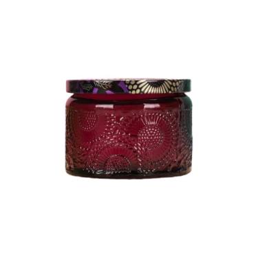 Imagem de Suporte de vela de vidro para luz de chá com tampa, luzes de chá coloridas, suportes de velas, centros de mesa para festa de casamento, castiçais votivos de vidro peças centrais de casamento (Roxo)