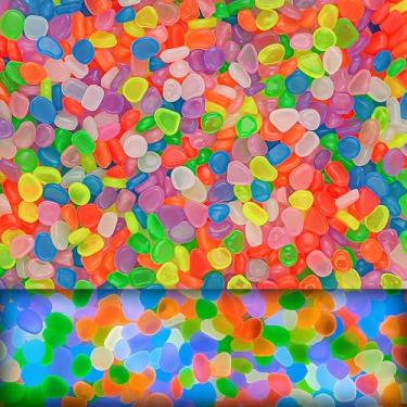 Imagem de Oun Nana 900 peças de pedras que brilham no escuro para jardim e aquário ao ar livre – Pedras luminosas para paisagismo, caminho, pátio, garagem, passarela, tanque de peixes, vasos de plantas