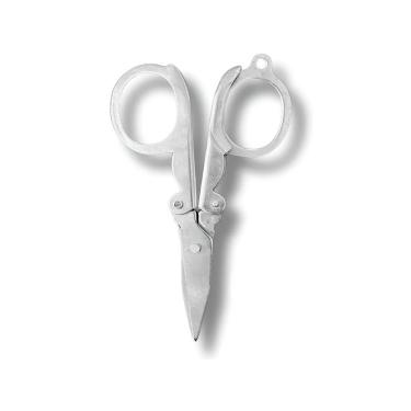 Imagem de Mini Tesoura Dobrável Aço Inox Reparo Corte Chaveiro