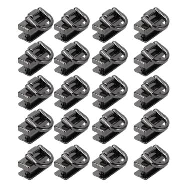Imagem de SUNGOOYUE Rebites de Anel D 360 Pinos Giratórios de Liga de Zinco Fortes para Artesanato Em Couro, 20 Peças de Pinos de Anel D para Bolsa, Bolsa, Cinto, Rebites de Metal para Mochilas, Chapéus, Carteiras (Prata Preto)