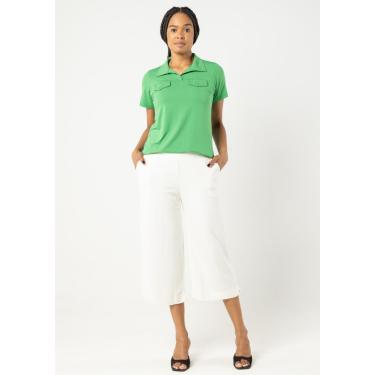 Imagem de Calça Pau a Pique Pantacourt Básica Off White