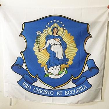 Imagem de AZ FLAG Bandeira da Congregação dos Padres Marianos da Imaculada Conceição 9,5 cm x 9,5 cm buraco para mastro