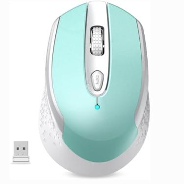 Imagem de Mouse sem fio, mouse ergonômico, mouse óptico silencioso de 2,4 G com receptor USB, silencioso, 6 botões e 3 DPI ajustáveis, compatível com laptop, notebook, MacBook, computador, desktop, Mac, PC
