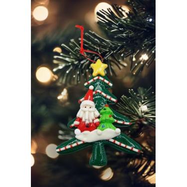 Imagem de Wizardi Enfeite de Natal - Árvore de gengibre brilhante com Papai Noel. Decoração festiva F07-N2-12-AA453B