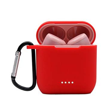 Imagem de Claiol Capa de silicone para Tozo T6, LED frontal visível, acessório premium à prova de choque com chaveiro compatível com Tozo T6. (vermelho)