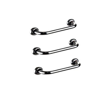 Imagem de Kit 3 Barras De Apoio Para Banheiro De 30Cm Idosos E Pne