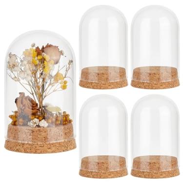 Imagem de PandaHall 4 peças de vidro para exibição de cúpula cloche em forma de sino com cortiça pequena garrafa de vidro cúpula decorativa para armazenamento de flores, decoração de festa de Natal em casa, 5,8