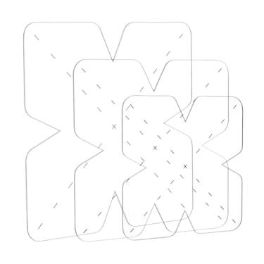 Imagem de AHANDMAKER Conjunto de 3 peças de tigelas aconchegantes 20/25/30 cm, padrão de costura acrílica, réguas transparentes, modelos de acolchoados seguros para artesanato faça você mesmo, refeições em