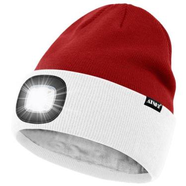 Imagem de Gorro iluminado por LED ATNKE USB recarregável 4 LED