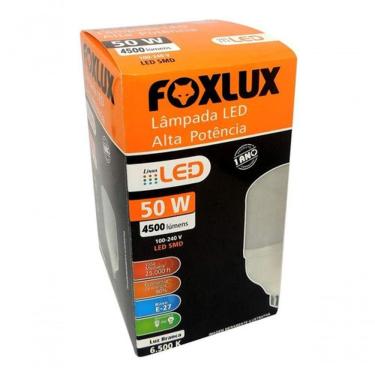 Imagem de Lampada Led Alta Potência 50w 6500k Bivolt E-27 Foxlux Luz Branco-frio 110v/220v