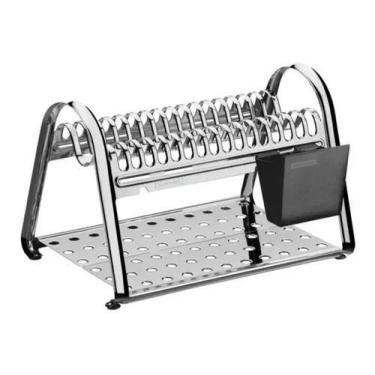 Imagem de Escorredor De Louça Tramontina Aço Inox Porta Talheres Preto