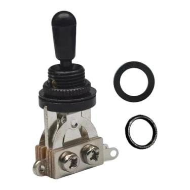 Imagem de menolana Chave seletora de captadores de 3 posições para guitarra elétrica, versátil, com botão de ponta, acessório portátil para homens e mulheres, Porca Sextavada com Tampa Preta