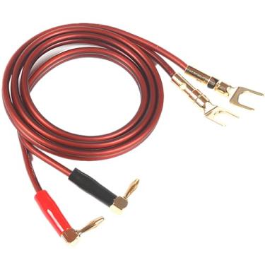 Imagem de Cabo de alto-falante de 12 Awg com plugues banana, fio de áudio de alta fidelidade para home theater e sistemas estéreo, cobre livre de oxigênio de 3 m com conectores banhados a ouro