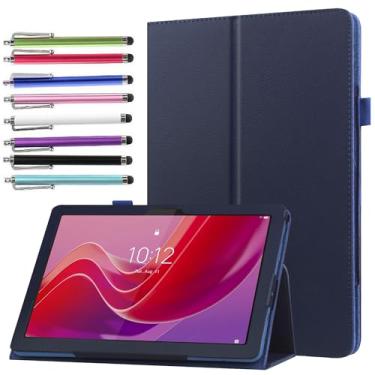 Imagem de elitegadget Capa para Lenovo Idea Tab 11 polegadas 2025 - Capa fina e leve de couro PU + 1 caneta Stylus de cor aleatória (azul marinho)