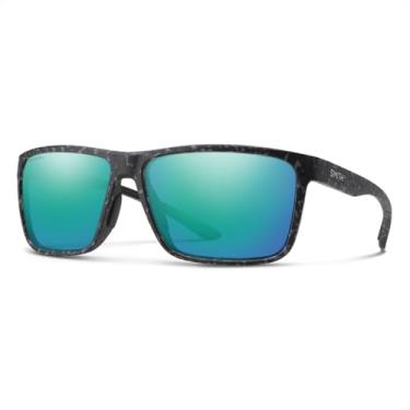 Imagem de SMITH Óculos de sol Riptide com lentes ChromaPop – Óculos de sol polarizados – para homens e mulheres – Mármore cinza fosco ChromaPop vidro polarizado opala espelhado