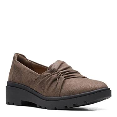 Imagem de Clarks Mocassim feminino estilo Calla, Bronze metálico sintético, 7