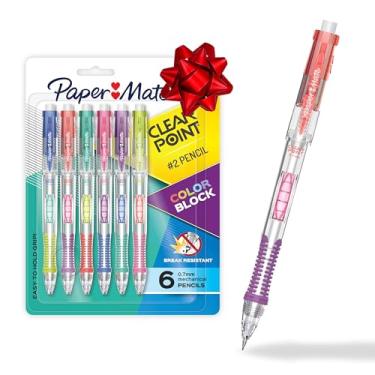 Imagem de Paper Mate Lapiseira Clearpoint, resistente a quebras, edição color block, grafite HB #2 (0,7 mm), 6 unidades