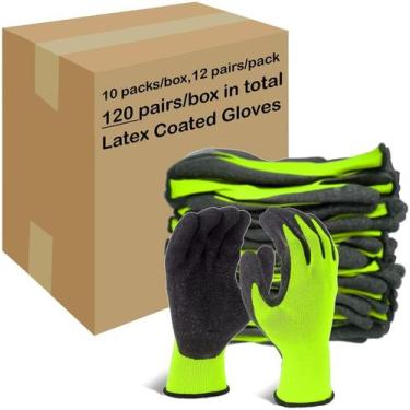 Imagem de Luvas de proteção Evridwear revestidas de látex Crinkle XL 120 pares