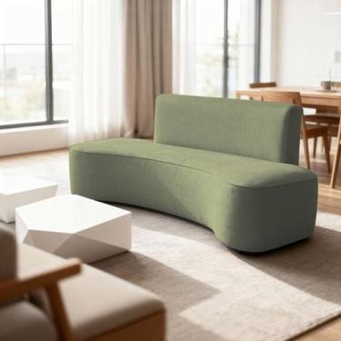 Imagem de Sofá Forma Orgânico 3 Lugares Recepção Sala Curvo Escritório - Tatite 
