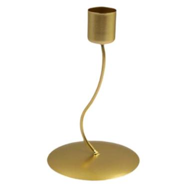 Imagem de FLCPJGV Suporte para vela em metal, ornamento para mesa, casa, festas, decoração, lareira, versátil, centro de mesa para banquetes, Bend Gold