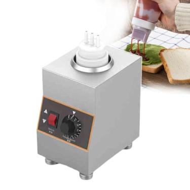 Imagem de CNAOHGHN Aquecedor EléTrico De Molho De Queijo E Calda De Chocolate Quente, Com Frasco De Apertar, Temperatura AjustáVel De 30 A 85 °C, 2 MéTodos De Aquecimento Para Fondue, Sobremesas E Eventos
