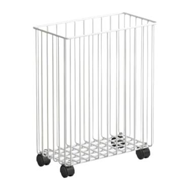 Imagem de Ioensy Cesto de roupa suja com rodas, cesto de roupas com rodinhas, cesto de armazenamento multifuncional para tapete de ioga, cesto de roupa suja para alça, Branco