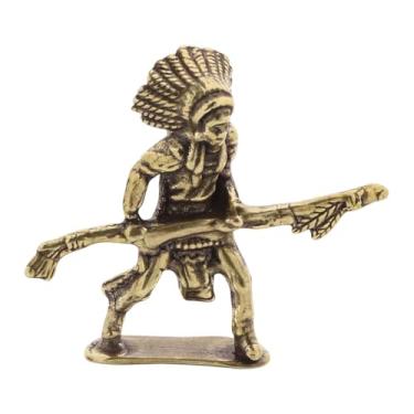 Imagem de Generic Estátua em miniatura de de bronze, figura de guerreiro para escritório ou sala de estudos, com Vara Longa