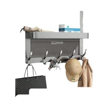 Imagem de Prateleira De Armazenamento Sobre a Porta Com Ganchos Metálicos Multif