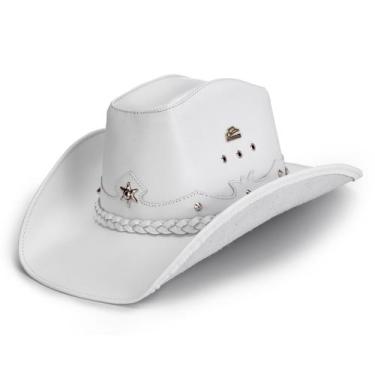 Imagem de Chapéu Country Estilo Boiadeiro Vaqueiro Em Couro Legítimo - Traiado, 