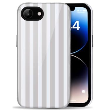 Imagem de Amzfield Capa compatível com iPhone 16e linda listrada estética retrô para mulheres meninas outono simples chique feminino bonito camada dupla proteção híbrida elegante capa para iPhone 16 e-Antique