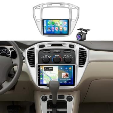 Imagem de Rádio Carplay sem fio 2G + 64G para Toyota Highlander 2000-2007 estéreo para carro com tela sensível ao toque IPS de 9 polegadas 1080p, Bluetooth 5.0 16EQ, câmera de backup AHD IP69, conexão de