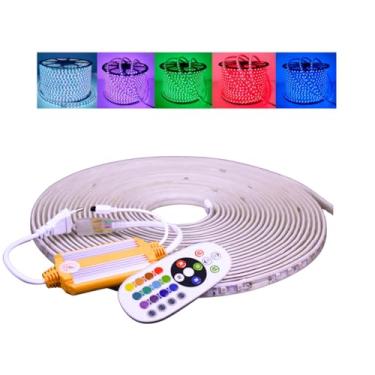 Imagem de Kit Sanca Mangueira Led Rgb 14m 5050 Ip65 Fonte 110v Control