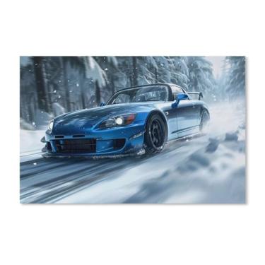 Imagem de HouLaiZhe Snow S2000 Extreme Speed Sports Posters Tela Estética Decoração de Quarto Pintura de Parede Impressões Sala de Galeria Decoração de Parede para Quarto Sala de Estar Escritório 11 x 17