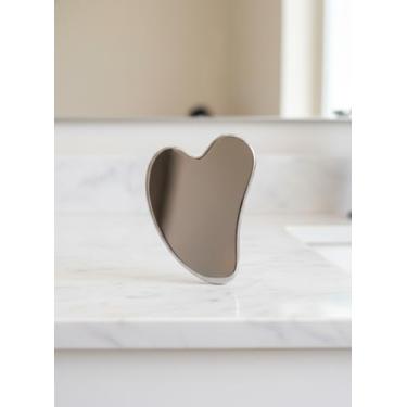 Imagem de Ferramenta Gua Sha de aço inoxidável - Ferramentas de massagem facial e corporal de ponta dupla, prata