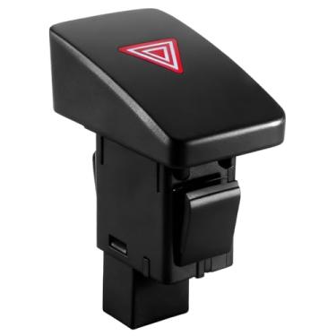 Imagem de AUGREX Botão de interruptor de luzes de emergência adequado para Honda Civic 2016 2017 2018 2019 2020 2021 substitui 35510-TBA-A01, interruptor preto para console central