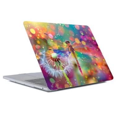 Imagem de Yicomon Compatível com MacBook Air 13 polegadas 2020 2021 M1 A2337 A2179 A1932, capa rígida de plástico para Mac Air 13 com Touch ID (2018-2021) - arco-íris libélula dente-de-leão