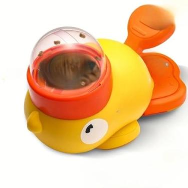 Imagem de Brinquedo interativo para animais de estimação, alimentador automático em forma de pato — Alimentador inteligente para animais de estimação