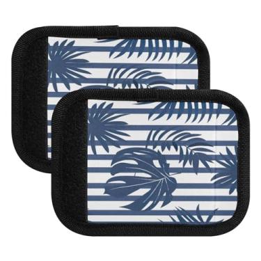 Imagem de Qilmy Pacote com 4 identificadores de bagagem, folhas de palmeira tropicais, alças confortáveis, capas para carrinho de bebê, mala de viagem, acessórios de viagem de avião765