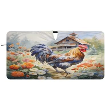 Imagem de CEBUGI Para-brisa de carro dobrável sombra de sol galo janela de carro guarda-sol dianteiro para-brisa para acessórios de carro bloqueador solar refletivo de carro legal, M