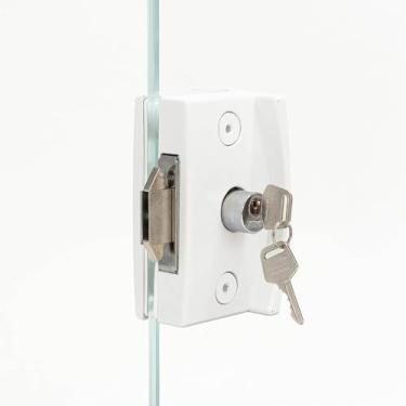 Imagem de Fechadura Blindex Porta Vidro Correr 3530 Va Completa Branco