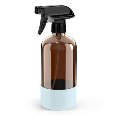 Imagem de Bontip Frasco de spray de vidro com proteção de silicone, conjunto de frascos de spray de vidro âmbar de 473 ml para limpador de janelas, aromaterapia, hidratação facial, regar flores, cuidados com o