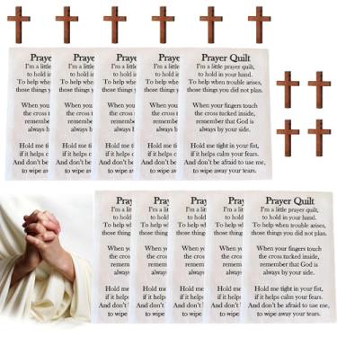 Imagem de Painel de texto de colcha de oração com cruz de madeira - inspirado na fé, tecido pré-impresso para artesanato DIY e lembranças religiosas (10)