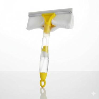 Imagem de Rodo de Janela com Spray e Luva de Algodão 2 em 1 – Microfibra Antirriscos Nobre