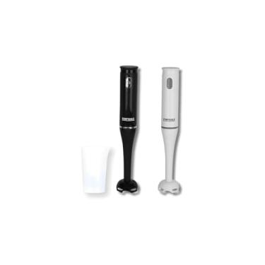 Imagem de Mixer Elétrico com Copo 700ml, 200W, 220V, Preto e Branco, Lâmina de Alta Eficiência, Velocidade Variável, 35cm Altura