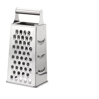 Imagem de Kit 2 Ralador 4 Faces Inox 21cm Para Queijo Legumes - Resistente Corrosão Cozinha, Furos Anti-Deslize Fácil Limpeza