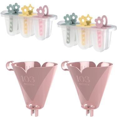 Imagem de Kit com 2 Suporte de Filtro de Café Rosa 103 + 2 Forma de Picolés Plástica para 6 picolés