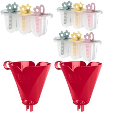 Imagem de Kit com 2 Suporte de Filtro de Café Vermelho 103 + 3 Forma de Picolés Plástica para 6 picolés