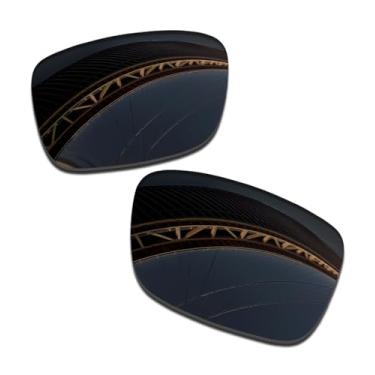 Imagem de LenzProse Lentes de reposição polarizadas de 1,5 mm para óculos de sol Oakley Si Det Cord OO9253 61 mm, antiarranhões, Preto escuro polarizado - 1,5 mm, 61mm
