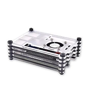 Imagem de 1 Set Transparent 9 Layers Case with DC5V Cooling Fan Heatsink Screwdriver for Raspberry Pi 3B/3B+