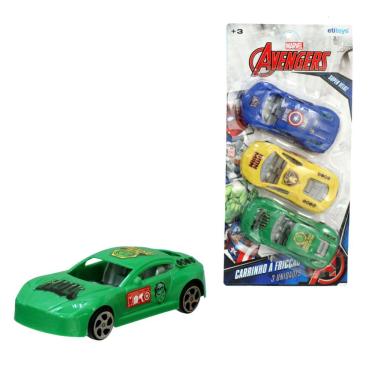 Imagem de Carrinho Fricção Avengers com 3 Peças Etitoys